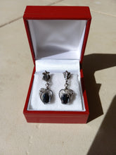 Load image into Gallery viewer, Zeidell&#39;s Black Tourmaline Stone in Heart Shaped Earrings