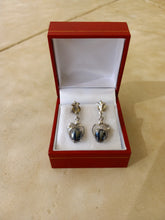 Load image into Gallery viewer, Zeidell&#39;s Black Tourmaline Stone in Heart Shaped Earrings