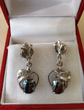 Load image into Gallery viewer, Zeidell&#39;s Black Tourmaline Stone in Heart Shaped Earrings