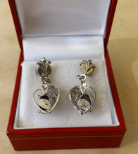 Load image into Gallery viewer, Zeidell&#39;s Black Tourmaline Stone in Heart Shaped Earrings
