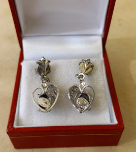 Zeidell's Black Tourmaline Stone in Heart Shaped Earrings