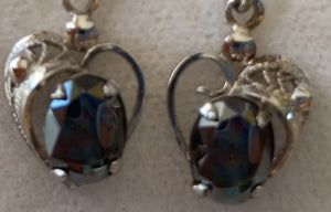Zeidell's Black Tourmaline Stone in Heart Shaped Earrings