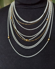 Load image into Gallery viewer, Vintage White Linked and Copper Toned Paperclip Chain Style Necklace With 8 White and 2 Copper Chains
