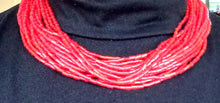 Load image into Gallery viewer, Vintage Coral Red 16 Strand Necklace/Choker