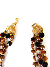 Load image into Gallery viewer, Vintage Trifari Brown Tones Tiger Eye Bead Double Strand 20&quot; Necklace