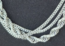 Load image into Gallery viewer, Monet 3 Chain 56 inch Silver Necklace