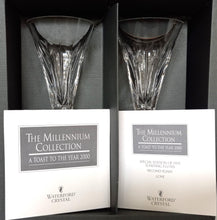 Load image into Gallery viewer, Waterford Crystal The Millennium Collection &quot;Love Toasting Flute Pair&quot; to the Year 2000 #25