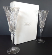 Load image into Gallery viewer, Pair of Cristal Champagne Flutes by J G Durand France