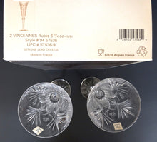 Load image into Gallery viewer, Pair of Cristal Champagne Flutes by J G Durand France