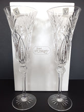 Load image into Gallery viewer, Pair of Cristal Champagne Flutes by J G Durand France