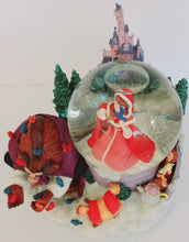 Load image into Gallery viewer, Disney&#39;s Beauty and the Beast Musical Snow Globe with the Beast Feeding Birds