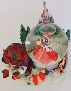 Disney's Beauty and the Beast Musical Snow Globe with the Beast Feeding Birds
