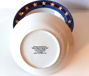 Set of 7 "Spirit of the Flag" Ceramic Coupe Cereal/Soup Bowls by Sakura for Brandon House