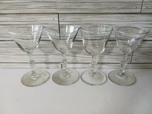 Vintage Cocktail Stemware Martini Glasses, Set of 4 Classic Minimalist Barware