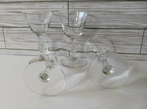 Vintage Cocktail Stemware Martini Glasses, Set of 4 Classic Minimalist Barware