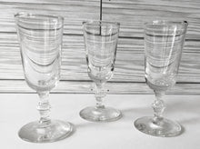 Load image into Gallery viewer, Set of 3 Vintage Mini Clear Cordial/Shot Glasses