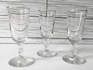 Set of 3 Vintage Mini Clear Cordial/Shot Glasses
