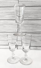 Load image into Gallery viewer, Set of 3 Vintage Mini Clear Cordial/Shot Glasses