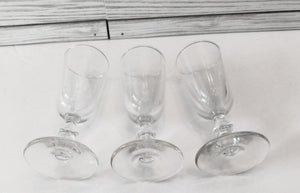 Set of 3 Vintage Mini Clear Cordial/Shot Glasses