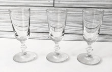 Load image into Gallery viewer, Set of 3 Vintage Mini Clear Cordial/Shot Glasses