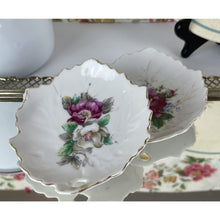 Load image into Gallery viewer, Vintage Floral Trinket Dishes-Set of 2, Leaf Shaped Porcelain Ring Dishes