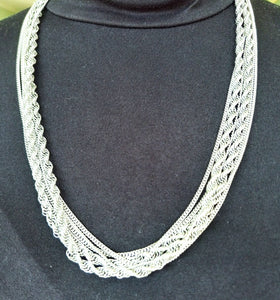Monet 3 Chain 56 inch Silver Necklace