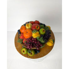Load image into Gallery viewer, Fruit Basket Cannister Ribbed Glass Container Jar with Fruit Design Lid