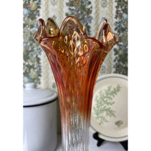 Load image into Gallery viewer, Vintage Marigold Carnival Glass Vase, Swung Iridescent Glass Vase
