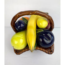 Load image into Gallery viewer, Vintage Small Ceramic Basket with Ceramic Fruit, Country Kitchen, Farmhouse Decor