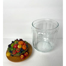 Load image into Gallery viewer, Fruit Basket Cannister Ribbed Glass Container Jar with Fruit Design Lid