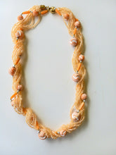 Load image into Gallery viewer, Vintage Coral Colored Twist 7 Strand Necklace 28&quot; in Length