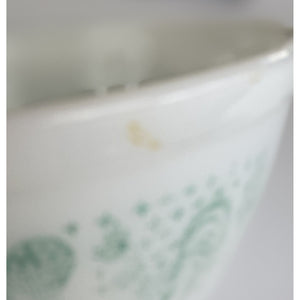 Vintage Pyrex Amish Butterprint 402 1.5 QT. White and Turquoise Cinderella Bowl, Pyrex Nesting Bowls, Small Pyrex Mixing Bowl, Batter Bowl