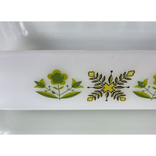 Load image into Gallery viewer, Anchor Hocking Fire King Meadow Green Pattern Casserole Dish #432, 1.5 Quart Vintage Bakeware, White Glass Baking Dish