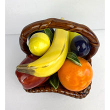Load image into Gallery viewer, Vintage Small Ceramic Basket with Ceramic Fruit, Country Kitchen, Farmhouse Decor