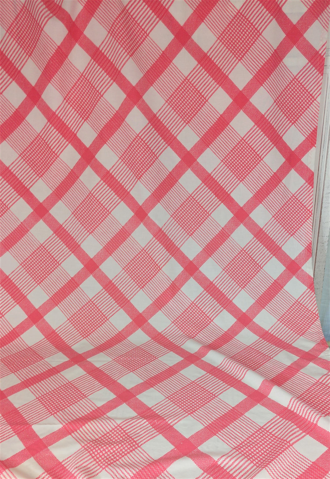 Pink and White Check Tablecloth