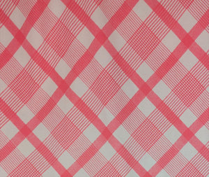 Pink and White Check Tablecloth