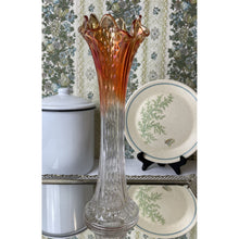 Load image into Gallery viewer, Vintage Marigold Carnival Glass Vase, Swung Iridescent Glass Vase