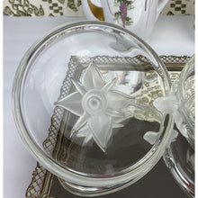 Load image into Gallery viewer, Vintage Mikasa Walther Glass Satin Rose Lidded Bowl, Glas Lidded Serving Bowl/Candy Dish, Vintage Glassware Clear Glass with Frosted Accents