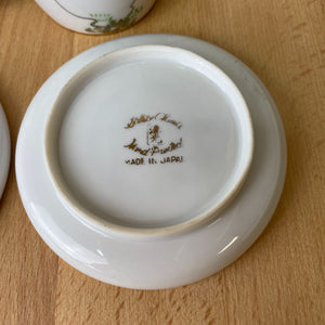 Soko China Demitasse Cup & Saucers, Hand Painted Wisteria Design