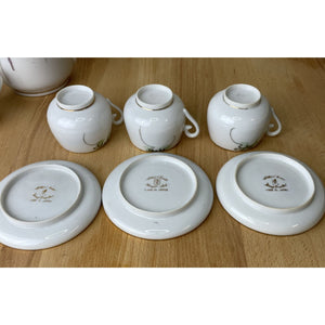 Soko China Demitasse Cup & Saucers, Hand Painted Wisteria Design