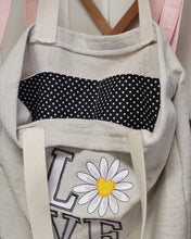 Load image into Gallery viewer, Canvas Embroidered Love/Daisy Grocery Tote