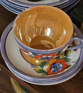 NIPPON Japan Lusterware Bird and Flower Set