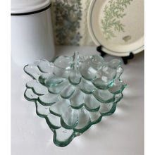 Load image into Gallery viewer, Vintage Green Glass Grape Design Footed Relish Tray