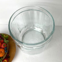 Load image into Gallery viewer, Fruit Basket Cannister Ribbed Glass Container Jar with Fruit Design Lid