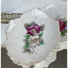 Load image into Gallery viewer, Vintage Floral Trinket Dishes-Set of 2, Leaf Shaped Porcelain Ring Dishes