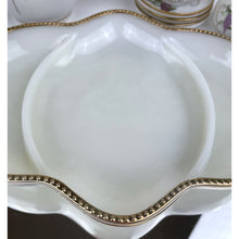 Load image into Gallery viewer, Anchor Hocking Fire King Ware Milk Glass Divided Serving Dish with Gold Trim