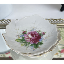 Load image into Gallery viewer, Vintage Floral Trinket Dishes-Set of 2, Leaf Shaped Porcelain Ring Dishes