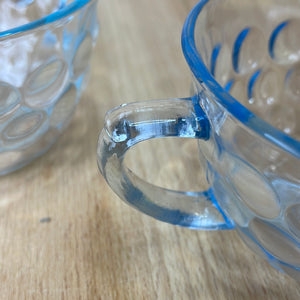 Set of 2 Vintage Anchor Hocking Blue Bubble Tea Cups