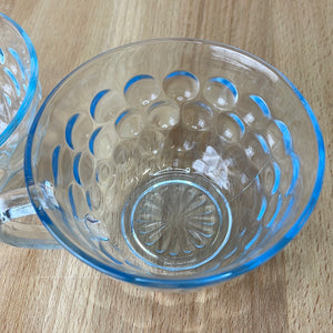 Set of 2 Vintage Anchor Hocking Blue Bubble Tea Cups
