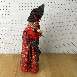 Vintage French Provence Clay Folk Art Figurine Doll Santons Devouassoux Village Woman